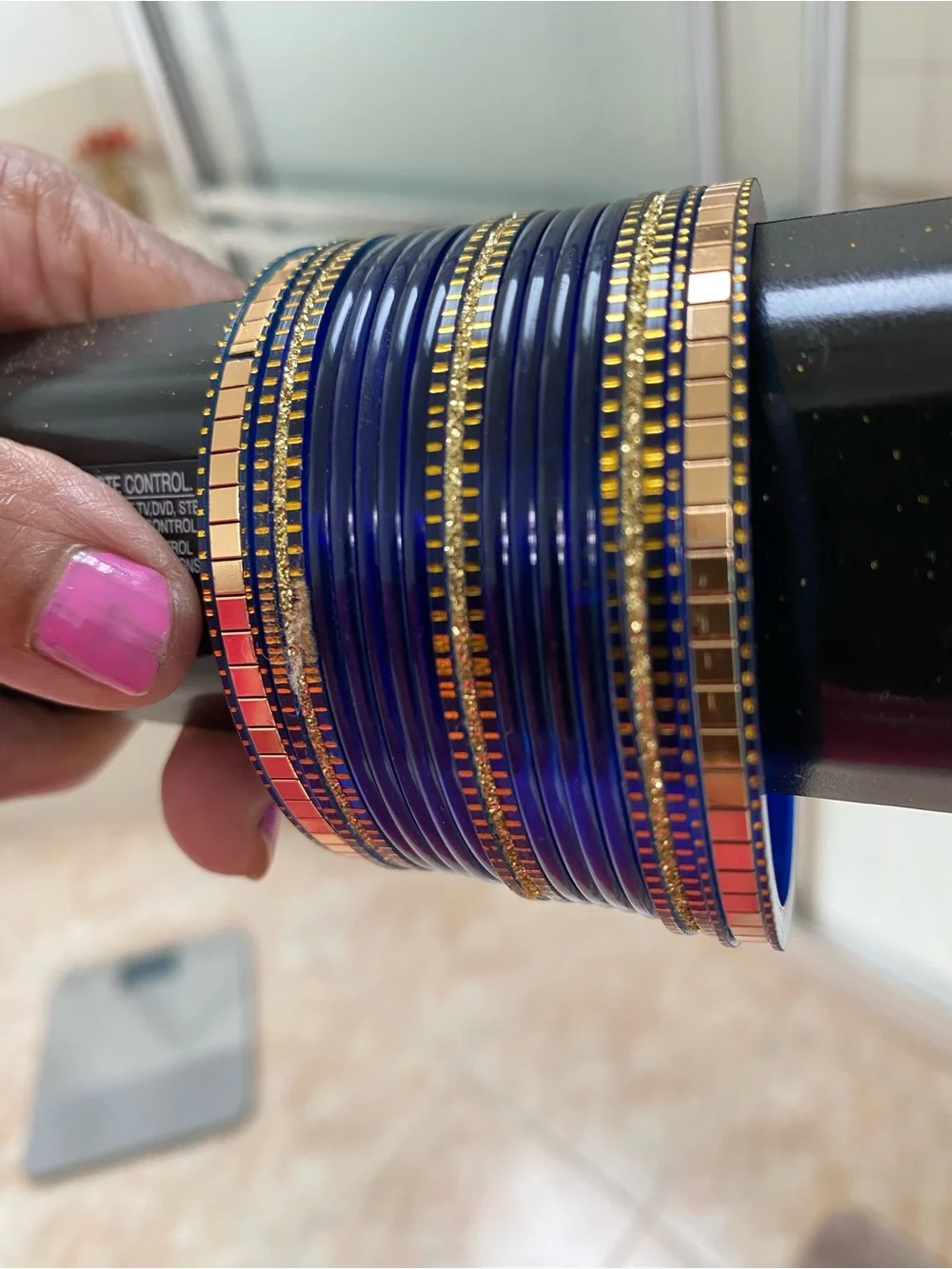 Blue and Gold Stackable Bangles - Women Jewelry